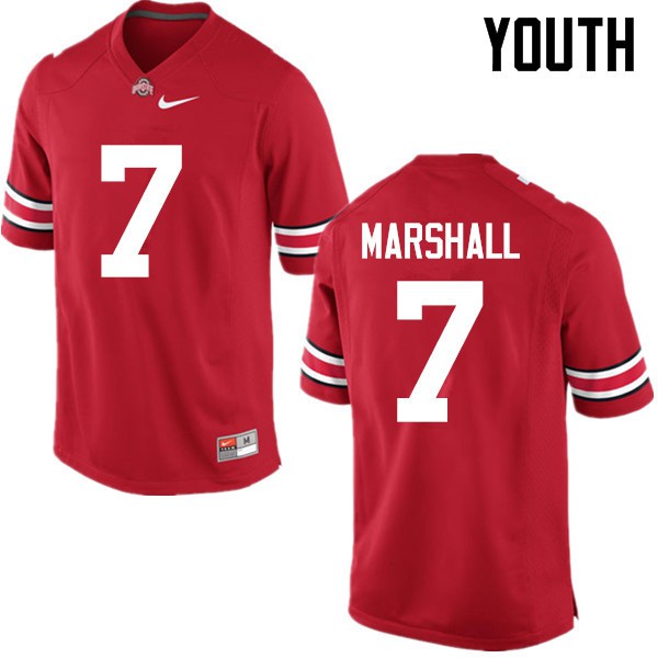 Ohio State Buckeyes #7 Jalin Marshall Youth High School Jersey Red